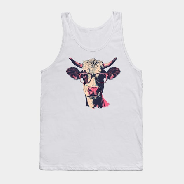 Holstein Haute Couture: The Chic Spectacled Cow Tee Tank Top by Carnets de Turig